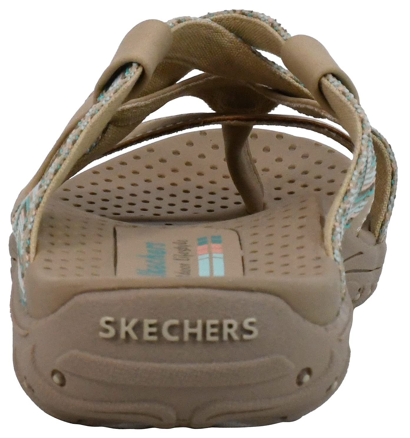 Skechers Womens Reggae - Soundstage Slide Multi-Strap Sandal, Taupe, 11 M US