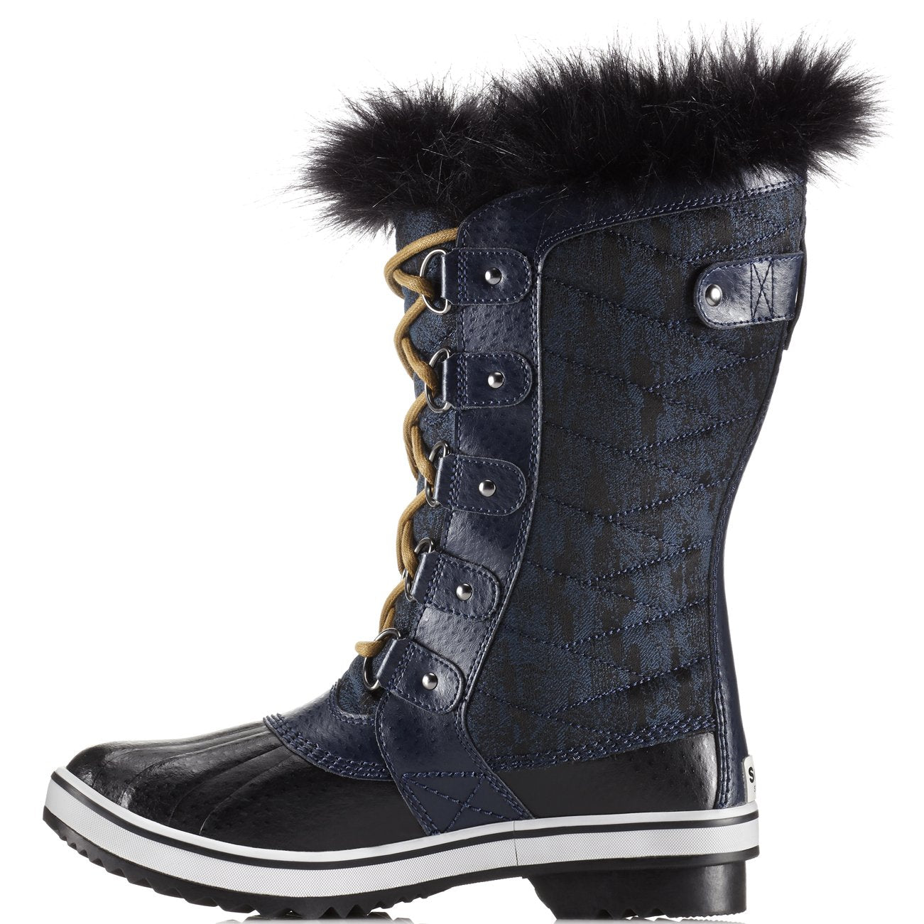 Sorel Womens Tofino II Warm Snow Fleece Waterproof Mid Calf Winter Boots - Collegiate Navy/Glare - 6