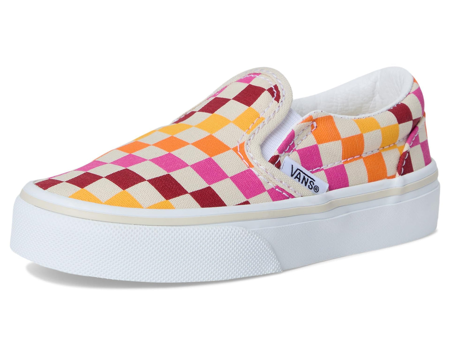 Vans Kids Unisex Classic Slip-on (Little Kid), Retro Rainbow Checkerboard, 12 Medium