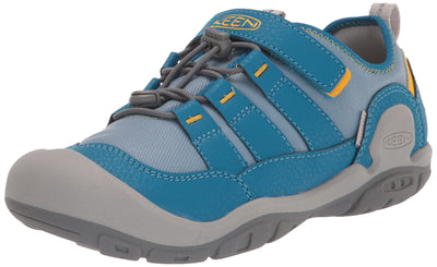 KEEN Little Kid's Knotch Hollow Comfortable Sneaker, Blue Shadow/Mykonos Blue, 8 Little Kid's US