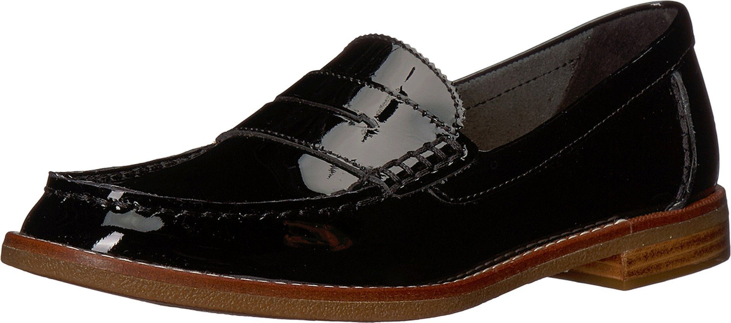 Sperry Top-Sider Women's Seaport Penny Shoe, Black Patent, 6 M US