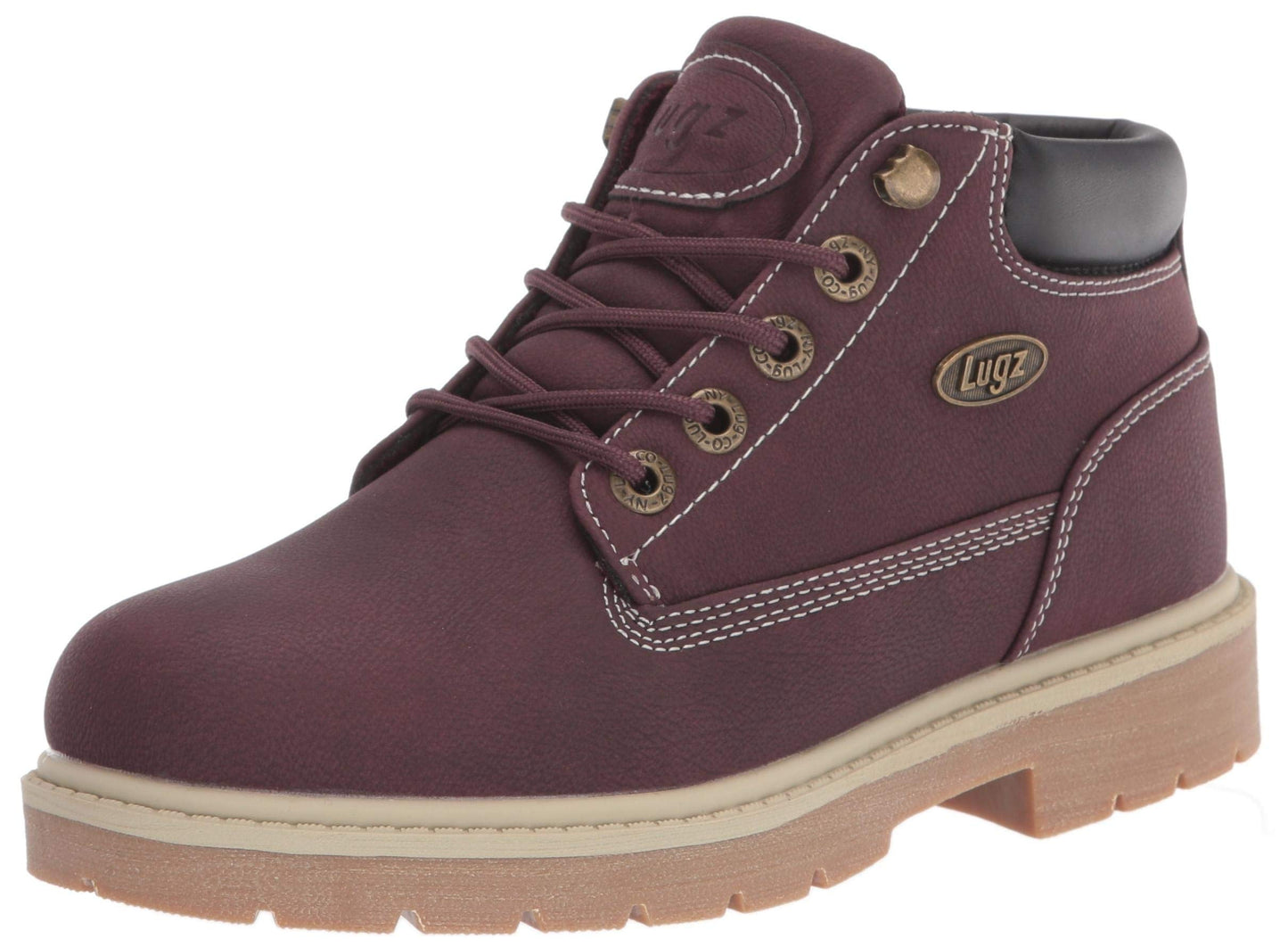 Lugz womens Drifter Lx Classic Memory Foam Fashion Chukka Boot, Maroon/Black/Cream/Gum, 6.5 US
