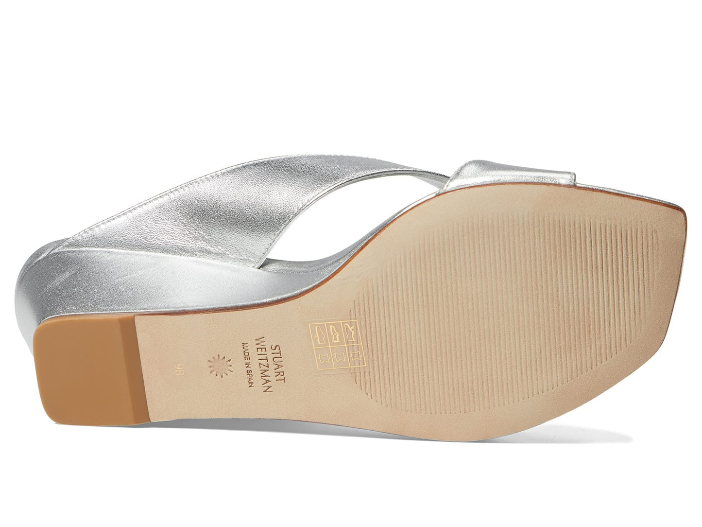 Stuart Weitzman Miami 50 Wedge Slide Silver 10.5 B