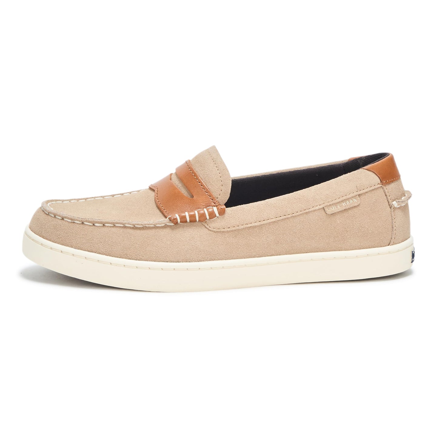 Cole Haan Men's Nantucket Penny, Birchbeige Suede/New Caramel/Ivory, 9.5-M US