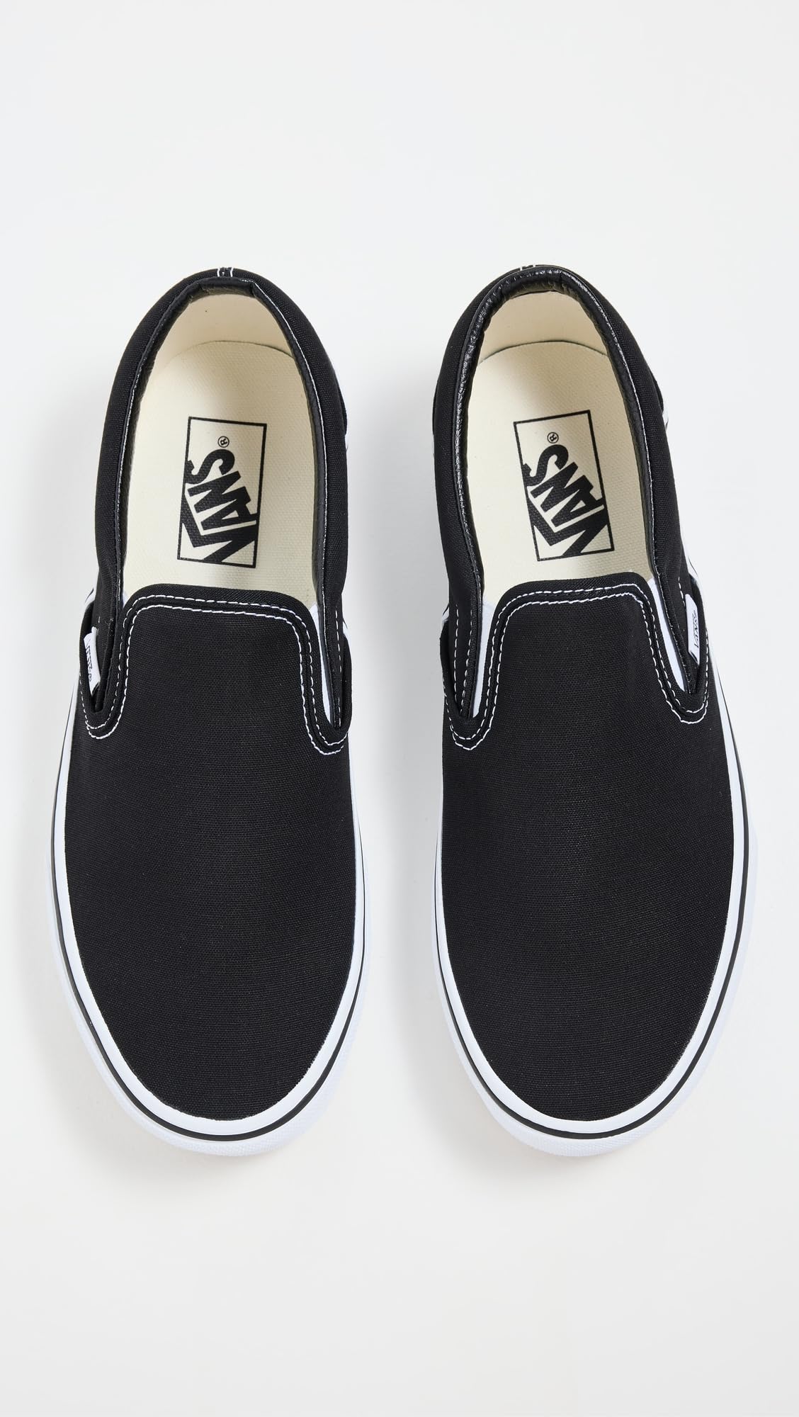 Vans Slip On Unisex Sneakers, Black/White, 10.5 US Women/9 US Men
