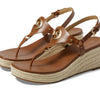 MICHAEL Michael Kors Casey Wedges for Women - Leather Upper - Synthetic Lining Insole and Outsole - Round Toe Luggage 7 M