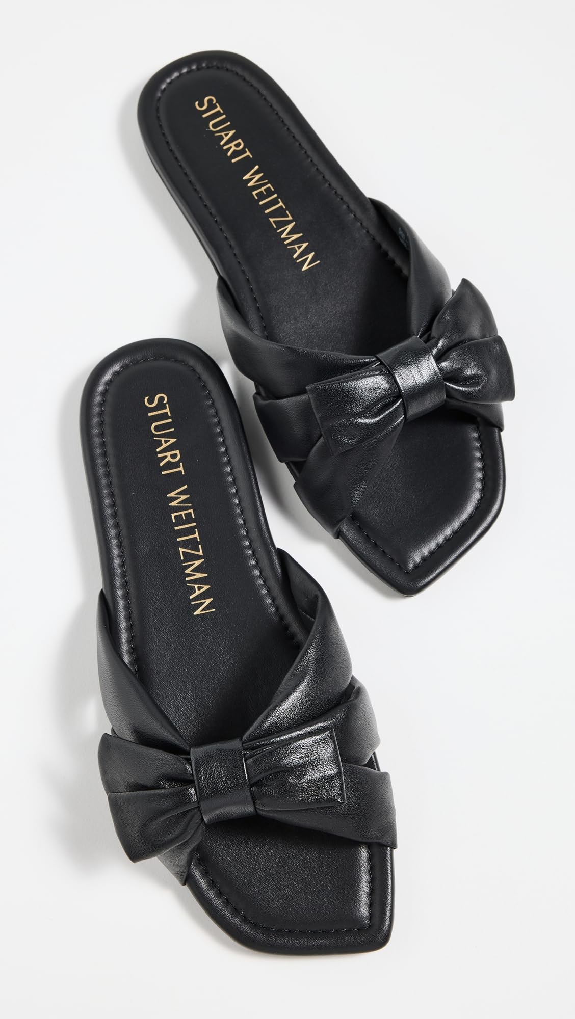 Stuart Weitzman Women's Sofia Slides, Black, 6.5 Medium US