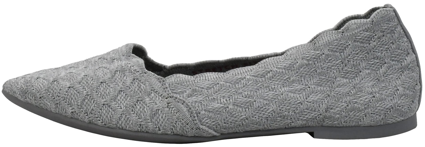 Skechers Women's Cleo-Honeycomb Ballet Flats, Light Grey, 9.5