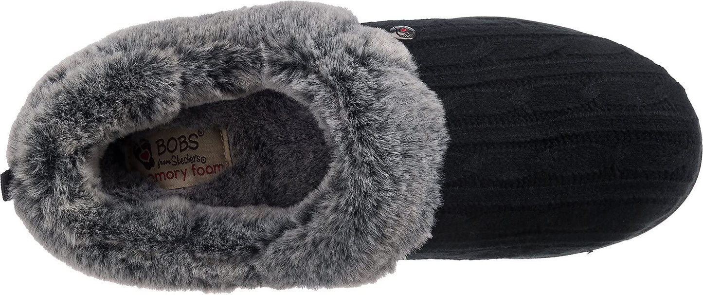 Skechers BOBS Women's Keepsakes - Ice Angel Slipper, Black, 9 M US