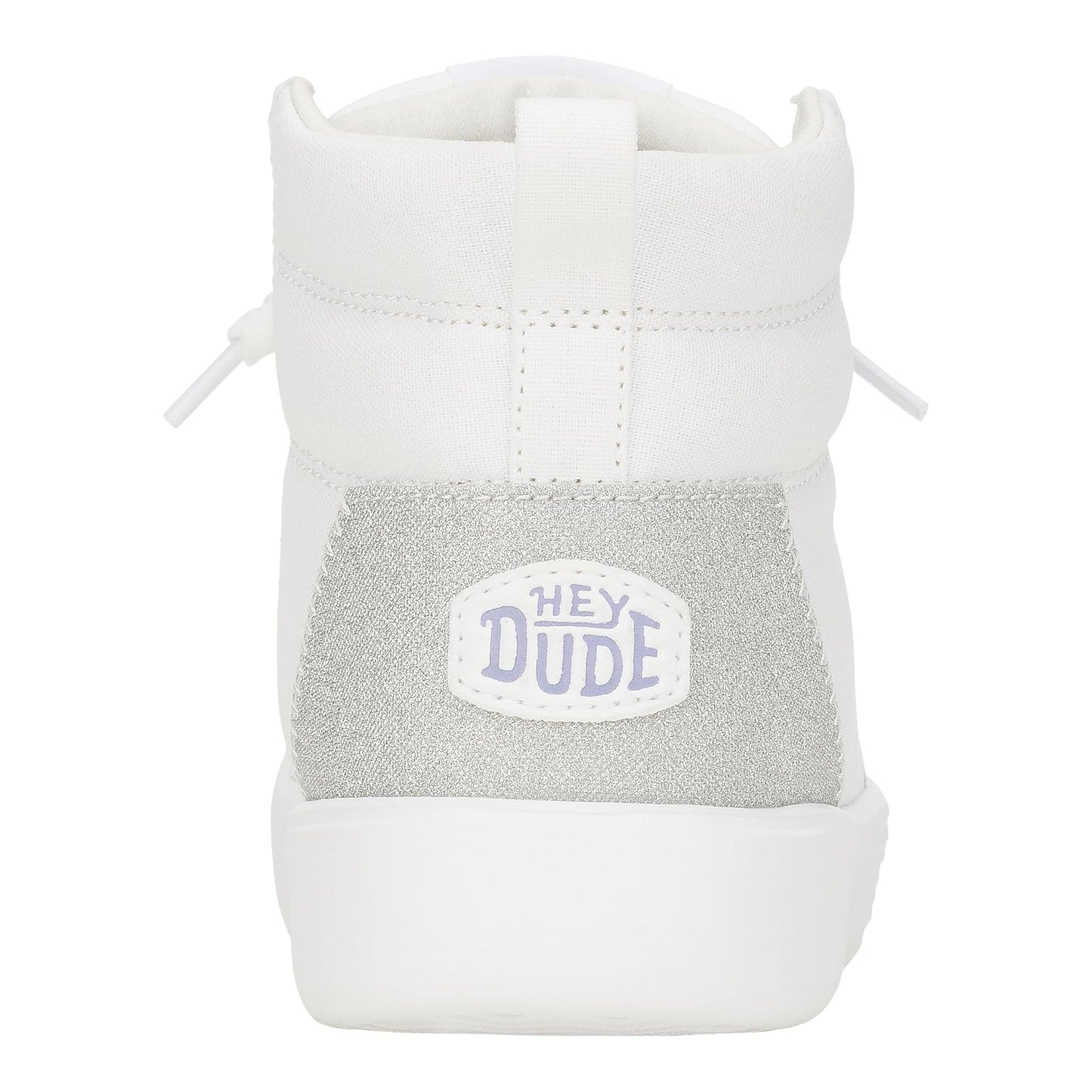 HEYDUDE Women's Kid Cody Hi Sparkle (Little Kid/Big Kid), Sparkle White, 4 Medium