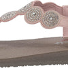 Skechers Women's Meditation - Stars & Sparkle - Circular Rhinestone Slingback Thong, Light Pink, 7