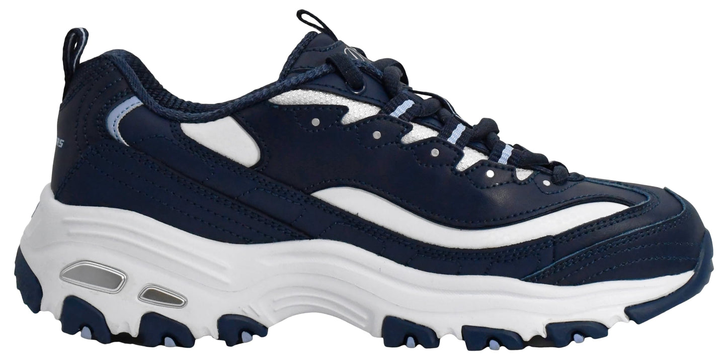 Skechers Women's D`Lites- Fresh Start Shoes, Navy, 7.5 M