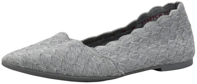 Skechers Women's Cleo-Honeycomb Ballet Flats, Light Grey, 9.5