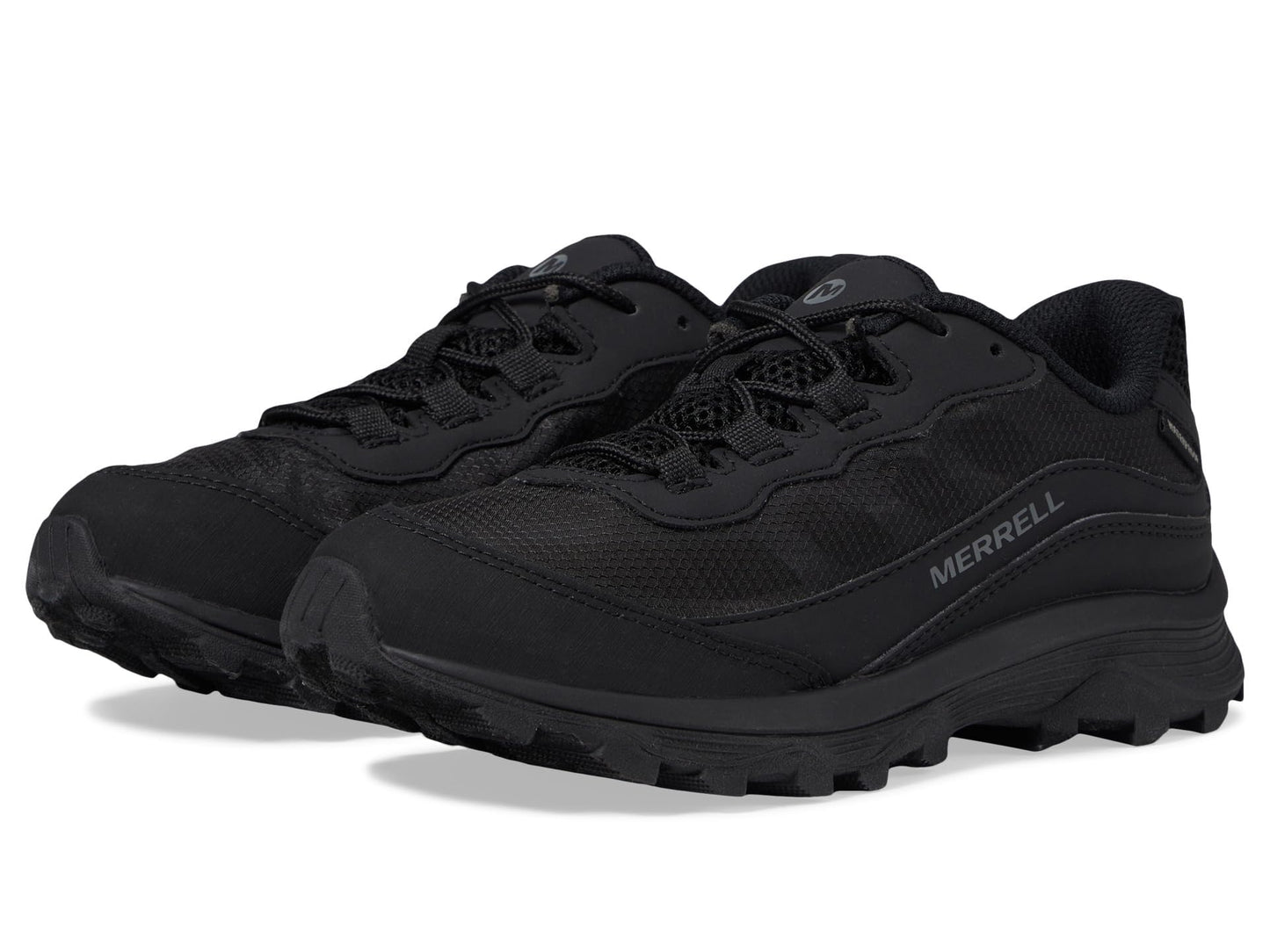 Merrell Boy's Moab Speed Low Waterproof (Toddler/Little Kid/Big Kid) Triple Black 2 Little Kid W