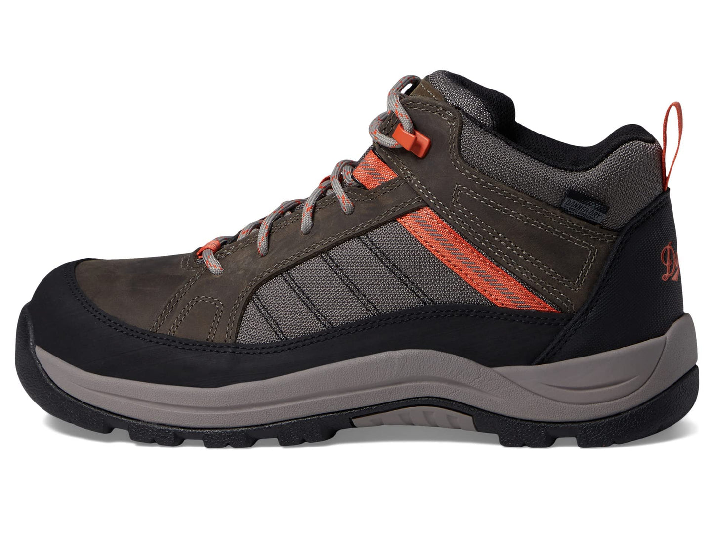 Danner Women's Riverside 4.5" Waterproof Steel Toe Work Boot, Gray/Orange - 9 M