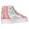 Vans Toddlers Sk8 Hi Zip, (Shark Party) Pink Icing/True White, Size 7 Toddler