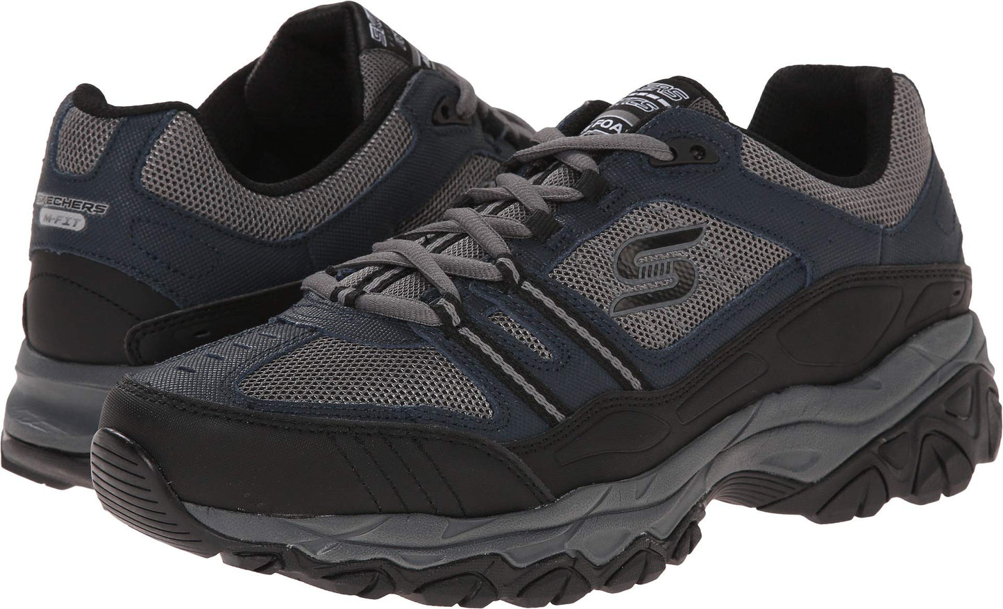 Skechers Men's After Burn Memory Fit - Strike Off, Navy/Gray, 14 X-Wide