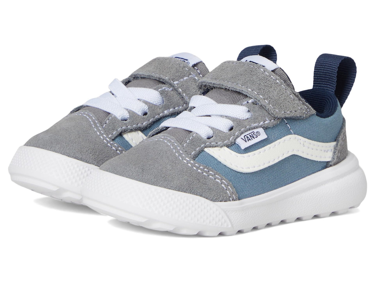 Vans Kids UltraRange 66 V (Toddler) Sneaker, Gray/White/Blue, 8 US Unisex