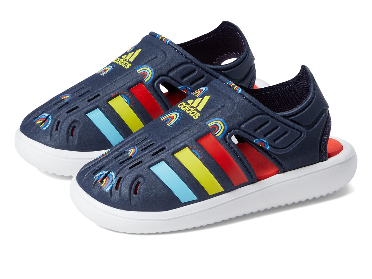 adidas Baby Boy's Closed Toe Water Sandals (Infant/Toddler) Ink/Bold Orange/Impact Yellow 6 Toddler M