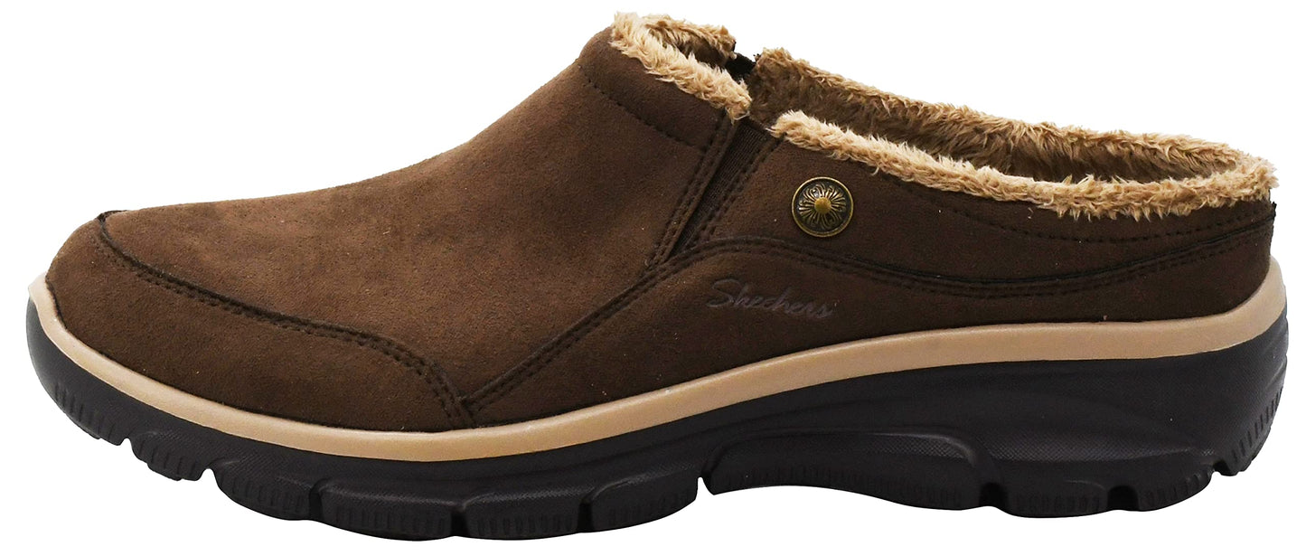 Skechers Women's Easy Going - Latte Mule, Dark Brown, 10 M US
