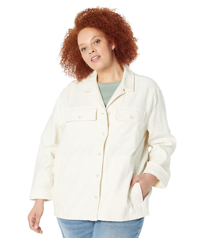 Madewell Plus Drakefield Shirt-Jacket in Ecru Vintage Canvas 2X