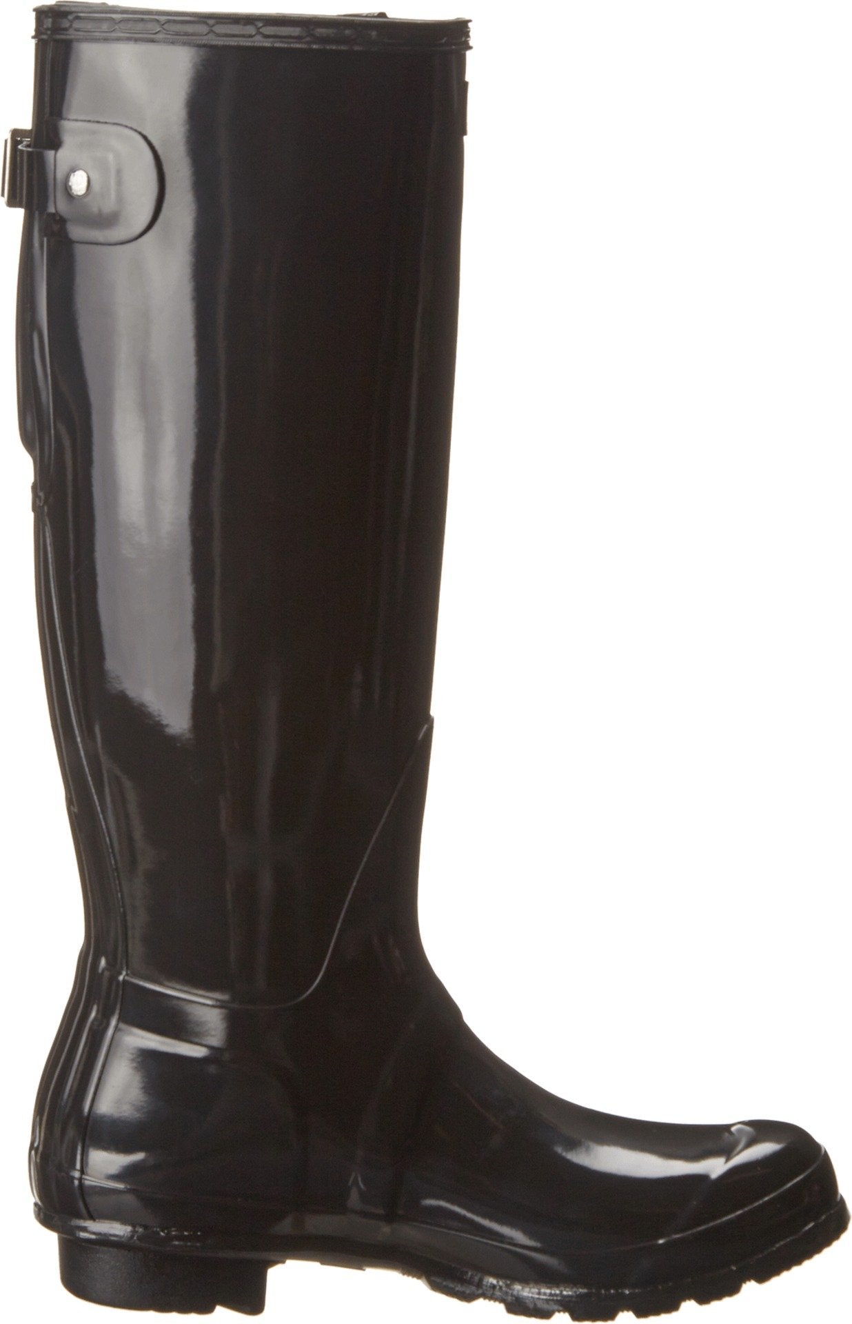 Hunter Footwear Women's Original Tall Back Adjustable Gloss Rain Boots, Black, 9