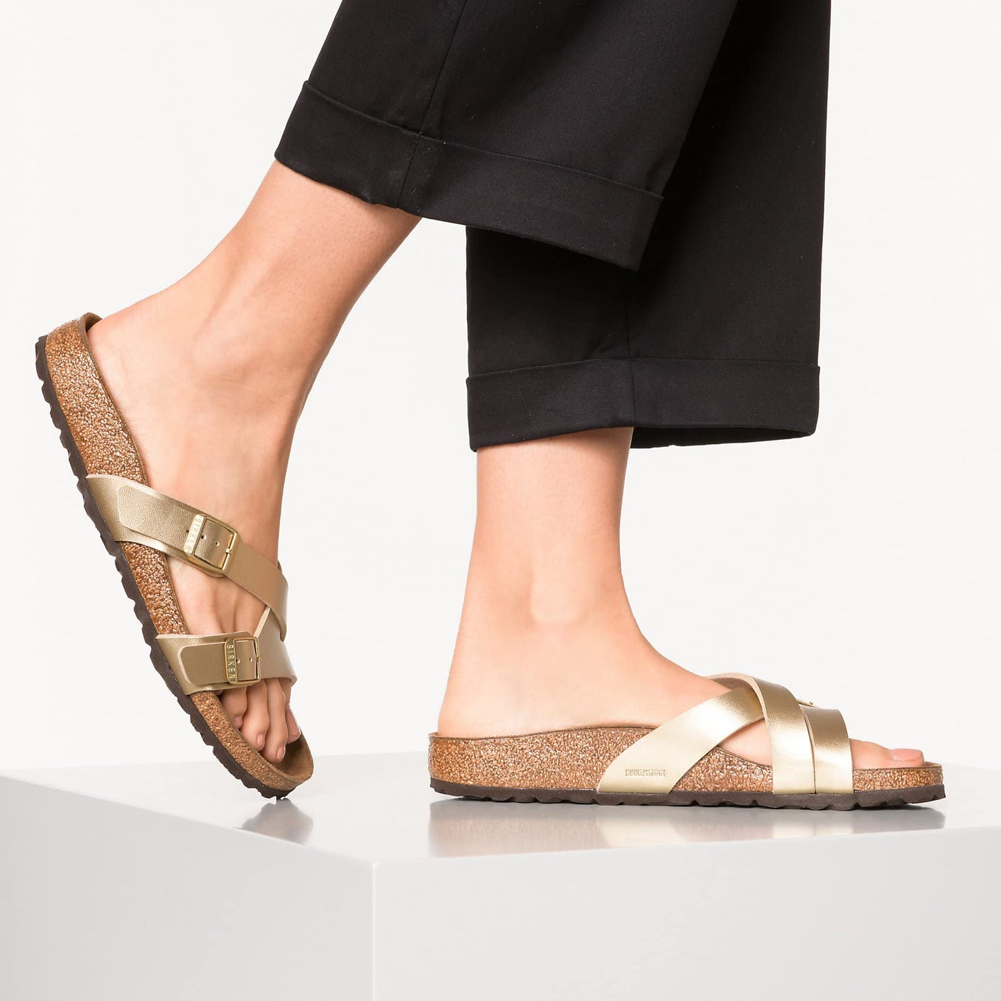 Birkenstock Mules Yao Balance Birko-flor® Gold, Women’s Sandal, Gold, 5.5 UK (39 EU)