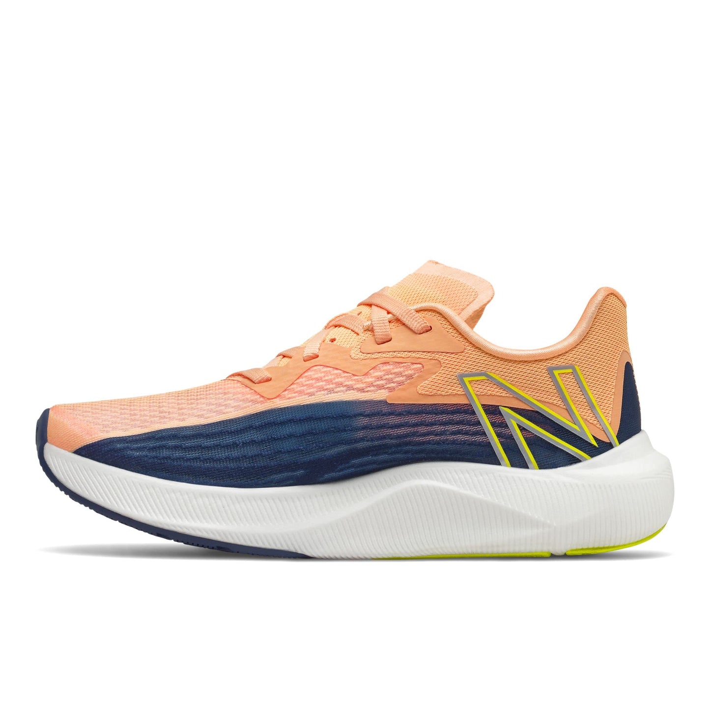 New Balance Women's FuelCell Rebel v2, Size: 7 Width: D Color: Night Tide/Light Mango
