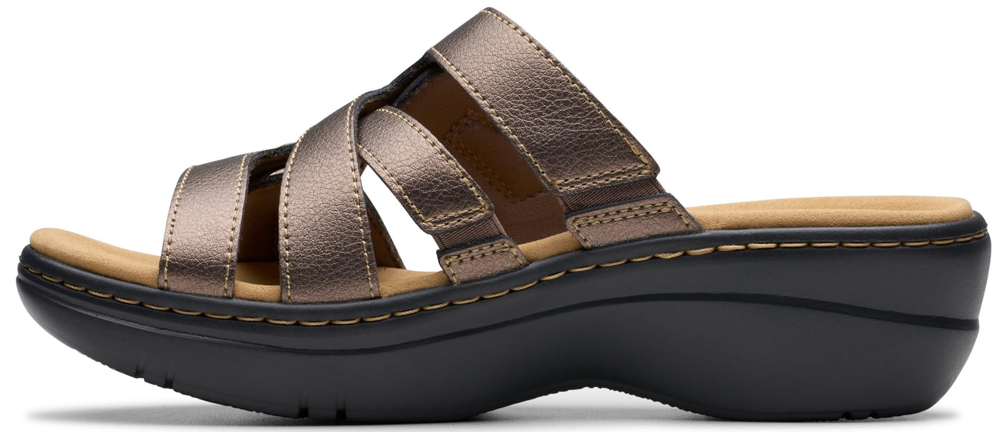 Clarks Women Merliah 2 Cove Bronze Metallic Leather 8.5 Narrow