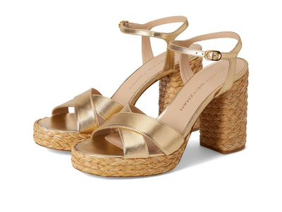 Stuart Weitzman Womens Dayna Platform Sandal Golden/Natural 7 Medium