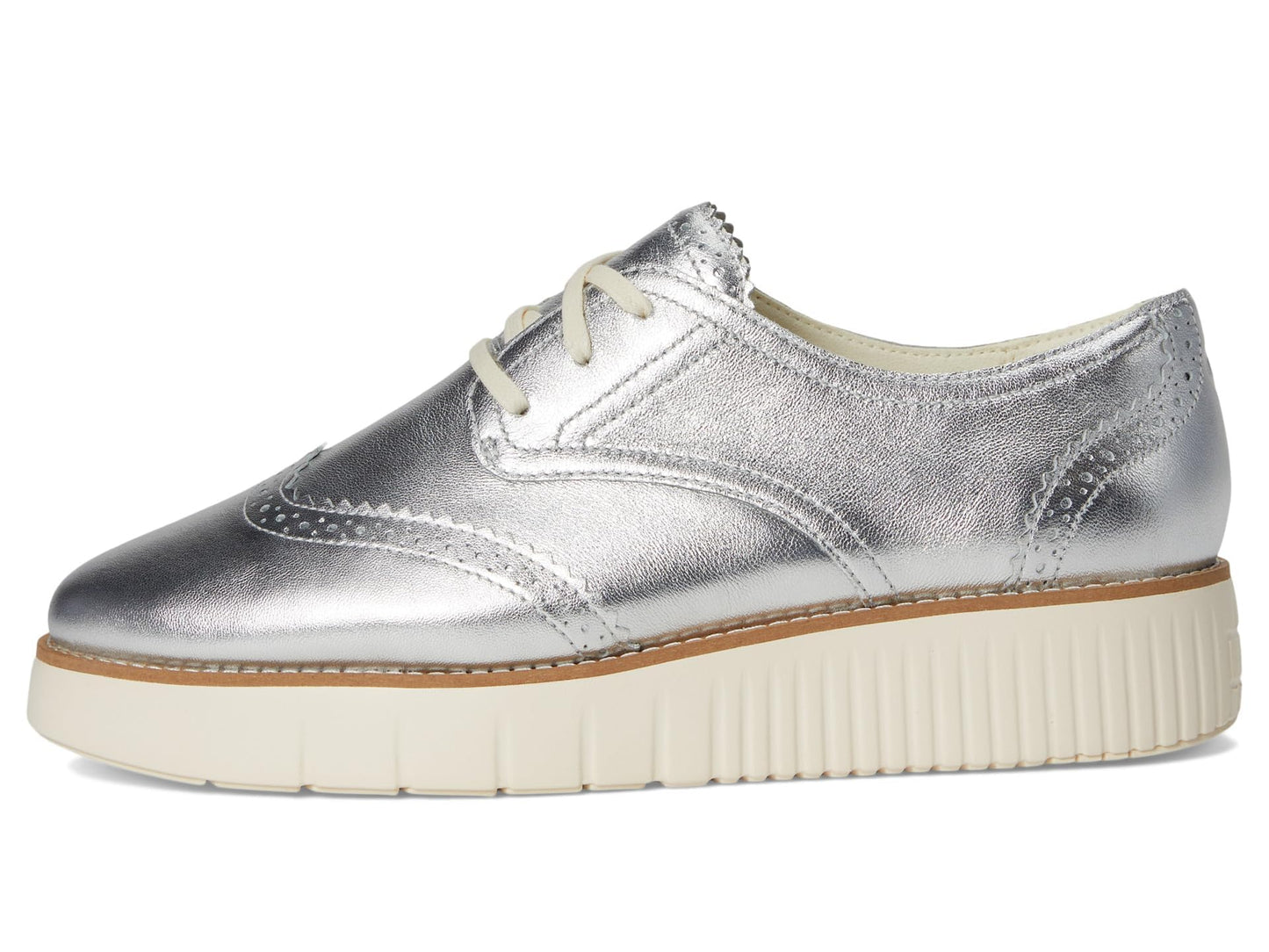 Cole Haan Womens Grand City Platform Oxford, Silver Talca/Ivory, 6 Medium