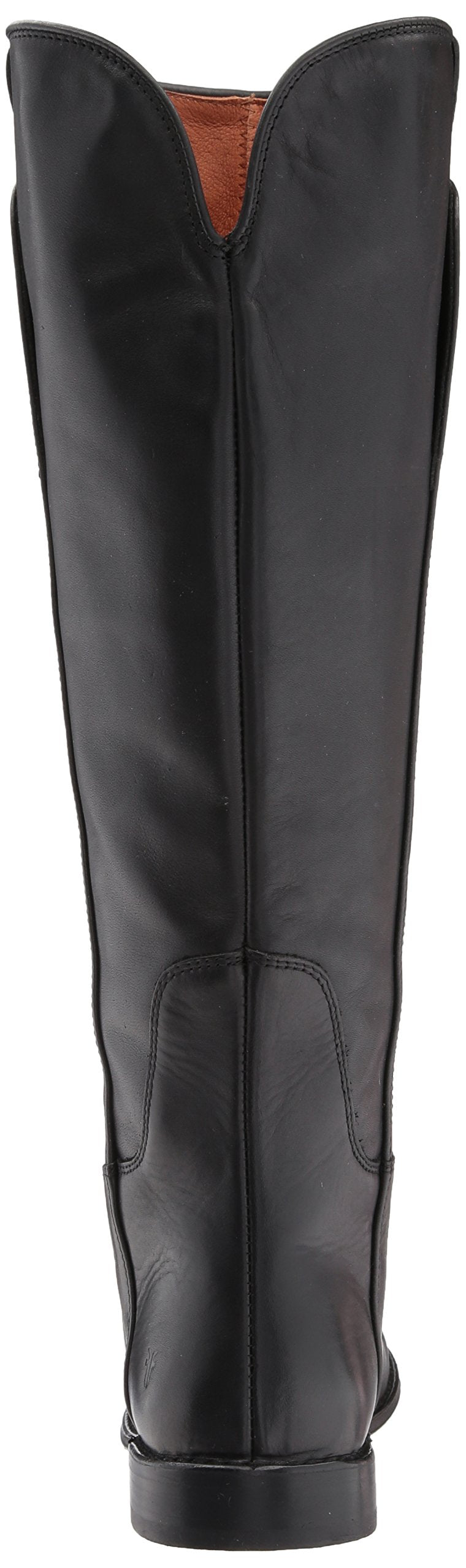 Frye Paige Tall Riding Boots for Women Made from Antiqued Italian Leather with Overlapping Front Panels, Stacked Leather Heel, and Leather Outsole – 16” Shaft Height, Black - 7 M