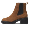 Madewell The Carina Platform Chelsea Boots for Women - Pull Tab On The Back, Leather Upper, and Low Platform Heel Burled Wood 9 M