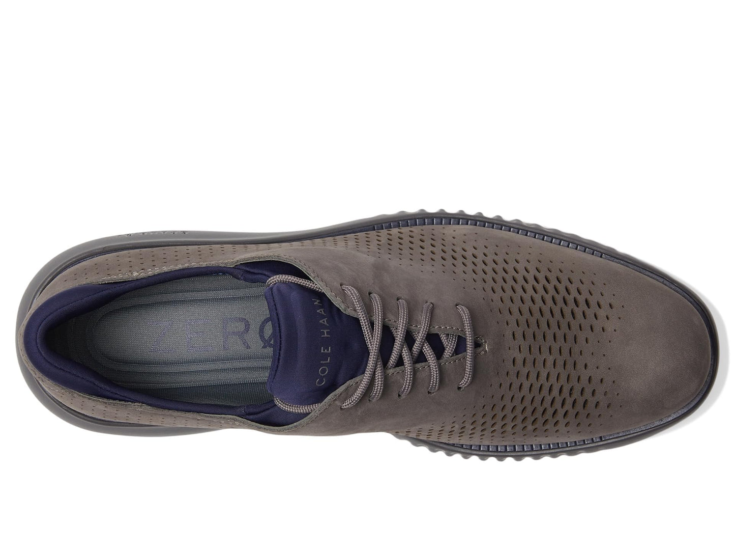 Cole Haan Men’s Shoes - 2.Zerogrand Casual Lightweight Leather Laser Wingtip Oxford, Tornado Nubuck/Pavement, 11-W US