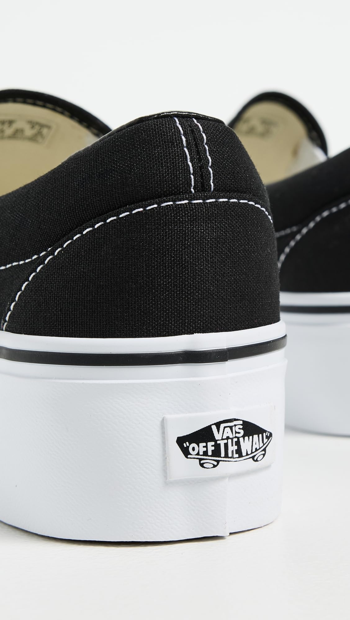 Vans UA Classic Slip-On Stackform Sneakers, Black/True White, 10 US Women/8.5 US Men