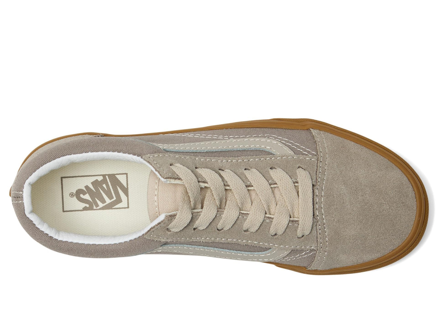 Vans Kids Old Skool (Big Kid) Sneaker, Neutral Block Gray/Gum, 4 US Unisex