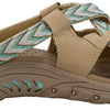 Skechers Womens Reggae - Soundstage Slide Multi-Strap Sandal, Taupe, 11 M US
