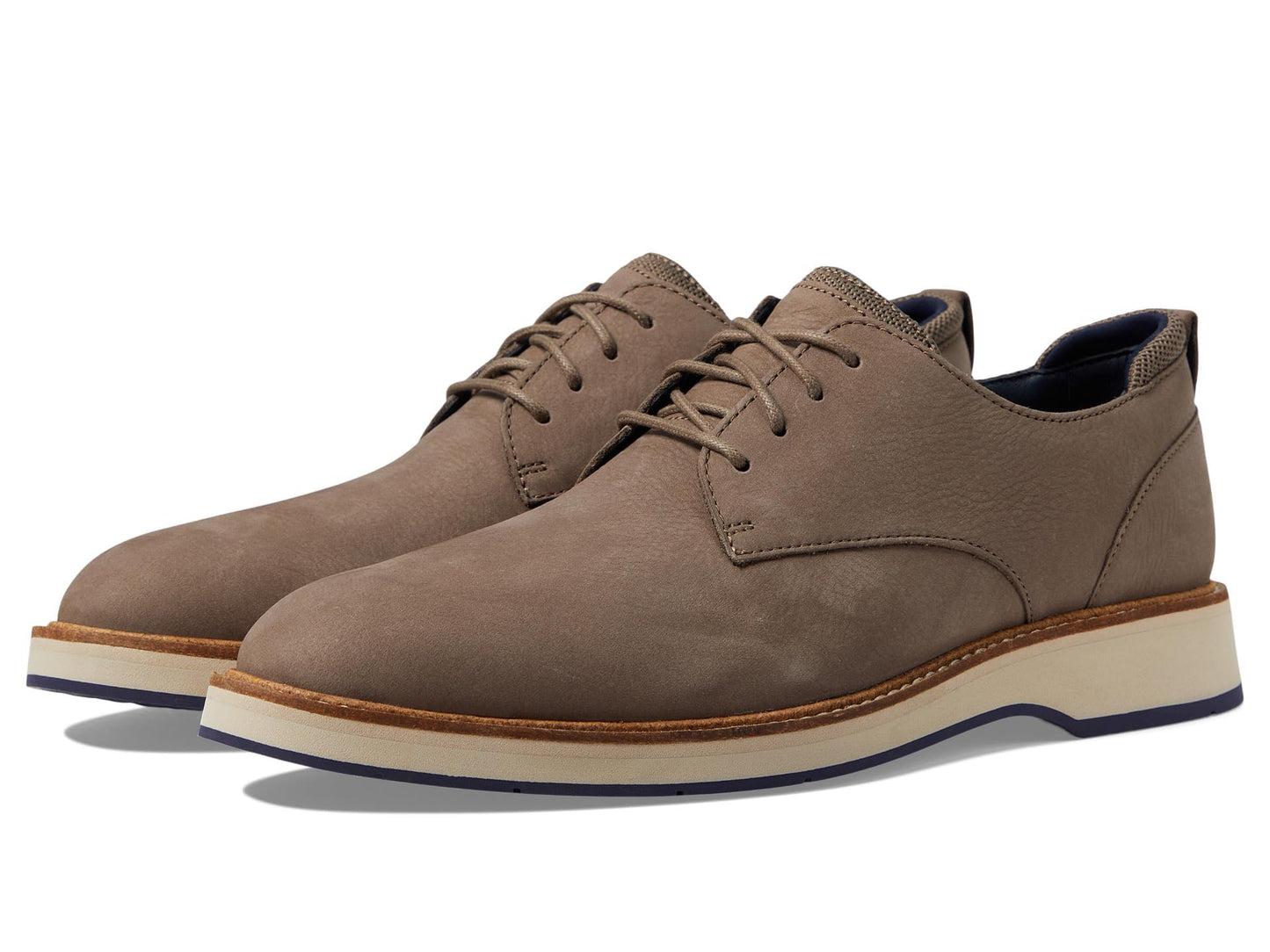 Cole Haan Men's Osborn Grand 360 Plain Toe Oxford Morel Nubuck Oat/Navy Blazer 8.5 Medium