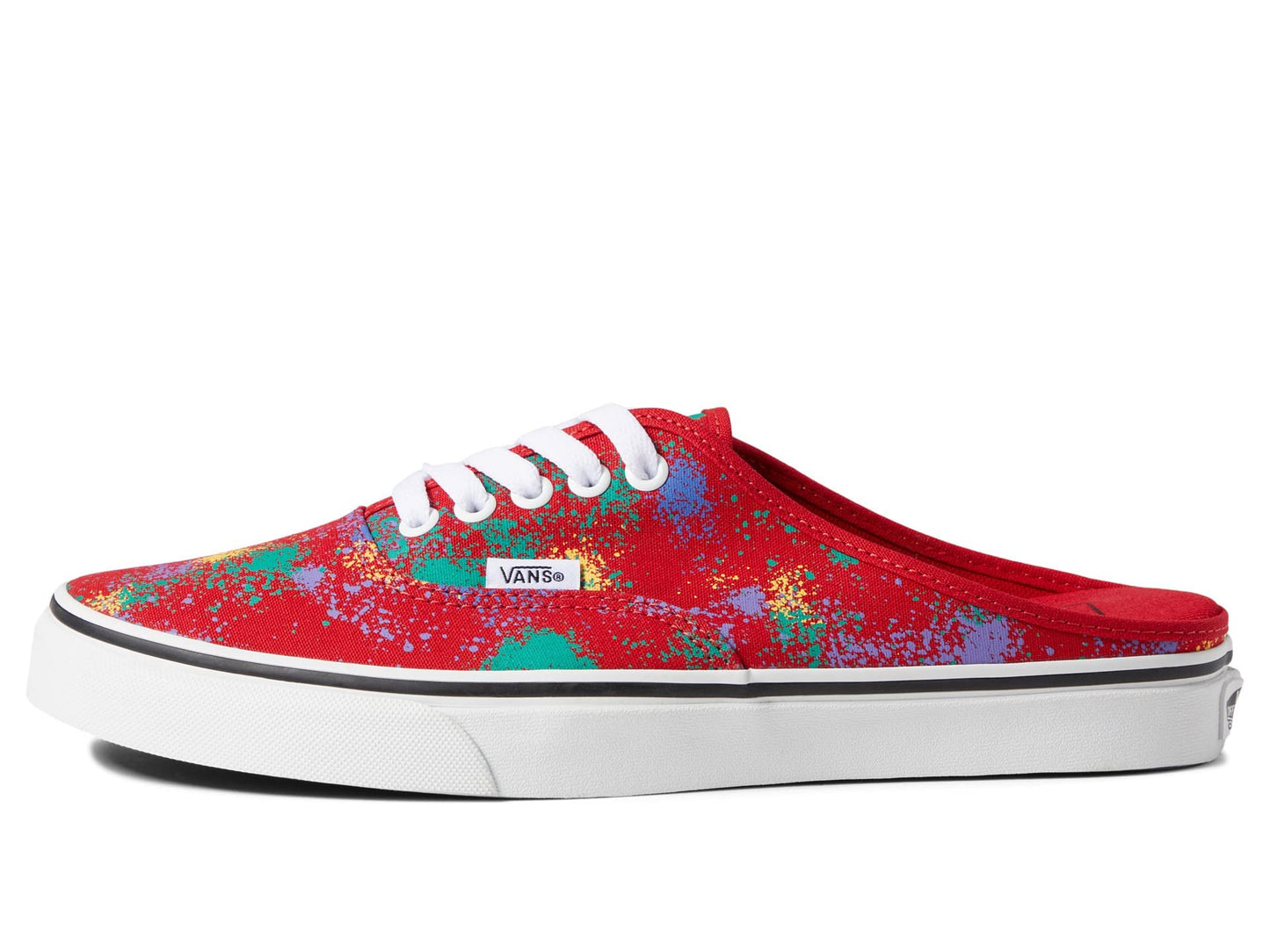 Vans Authentic Mule (Overspray) Racing Red/True White Men's 7, Women's 8.5 Medium