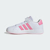 adidas Girl's Grand Court 2.0 Elastic (Little Kid/Big Kid) White/Bliss Pink/Clear Pink 4.5 Big Kid M