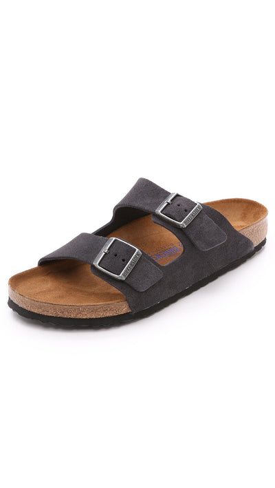 Birkenstock Arizona Soft Footbed Velvet Gray Suede Regular Width - EU Size 44 / Men's US Size 11-11.5