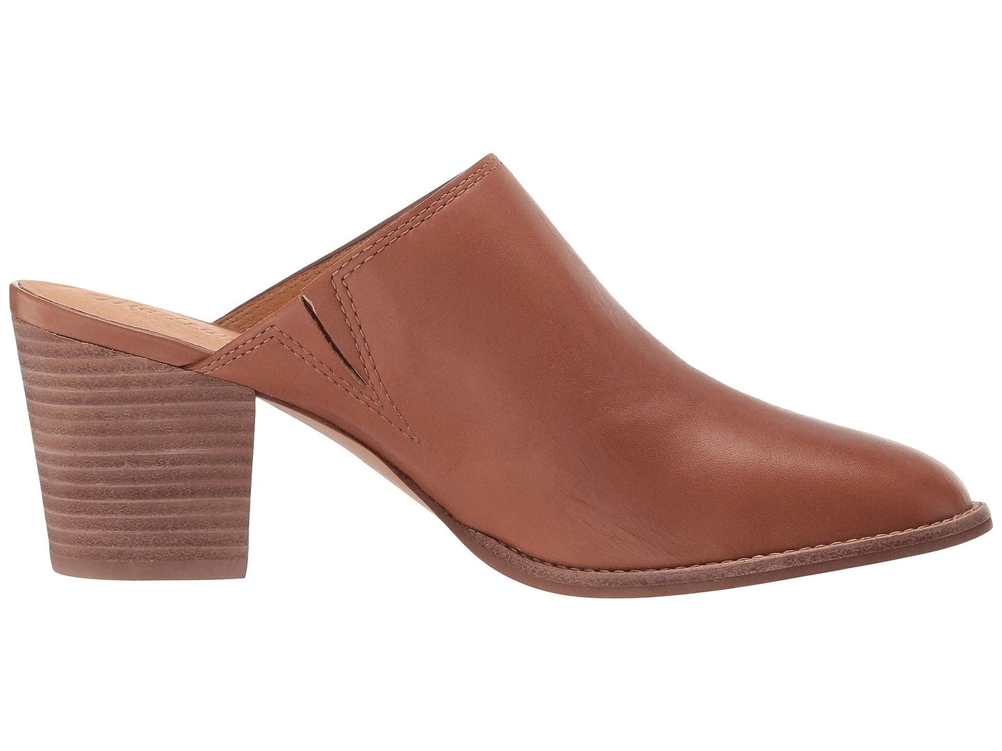 Madewell Harper Mule for Women - Leather Upper, Stacked Block Heel, and Cushioned Footbed Footwear - English Saddle 8.5 M