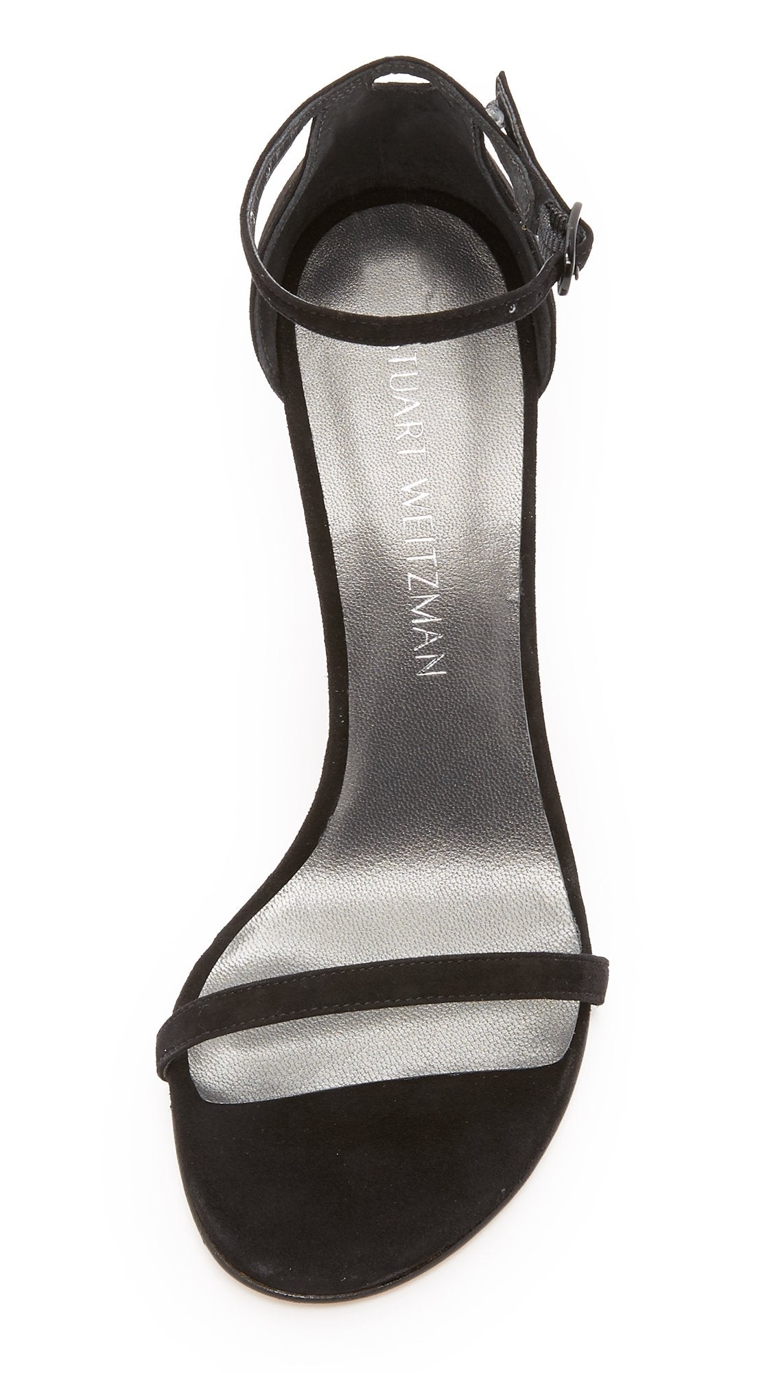 Stuart Weitzman Nudistsong Ankle Strap Sandal Black Suede 9.5 M