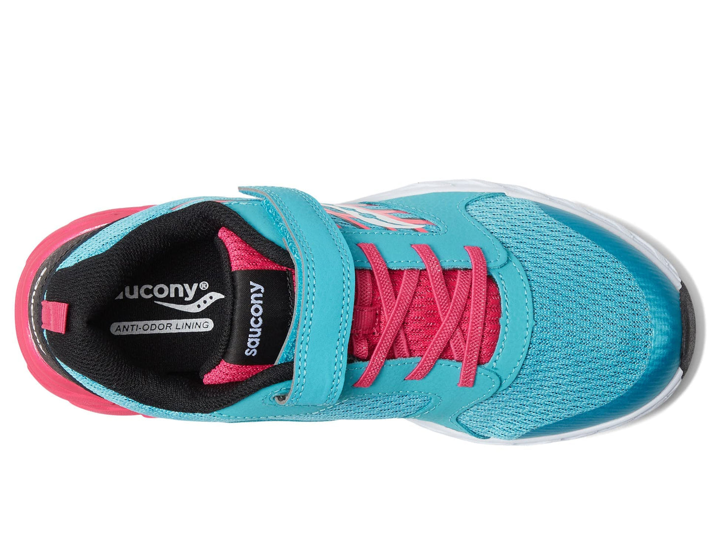 Saucony unisex child Wind Alternative Closure 2.0 Running Shoe, Turq/Pink/Black, 1 Big Kid US