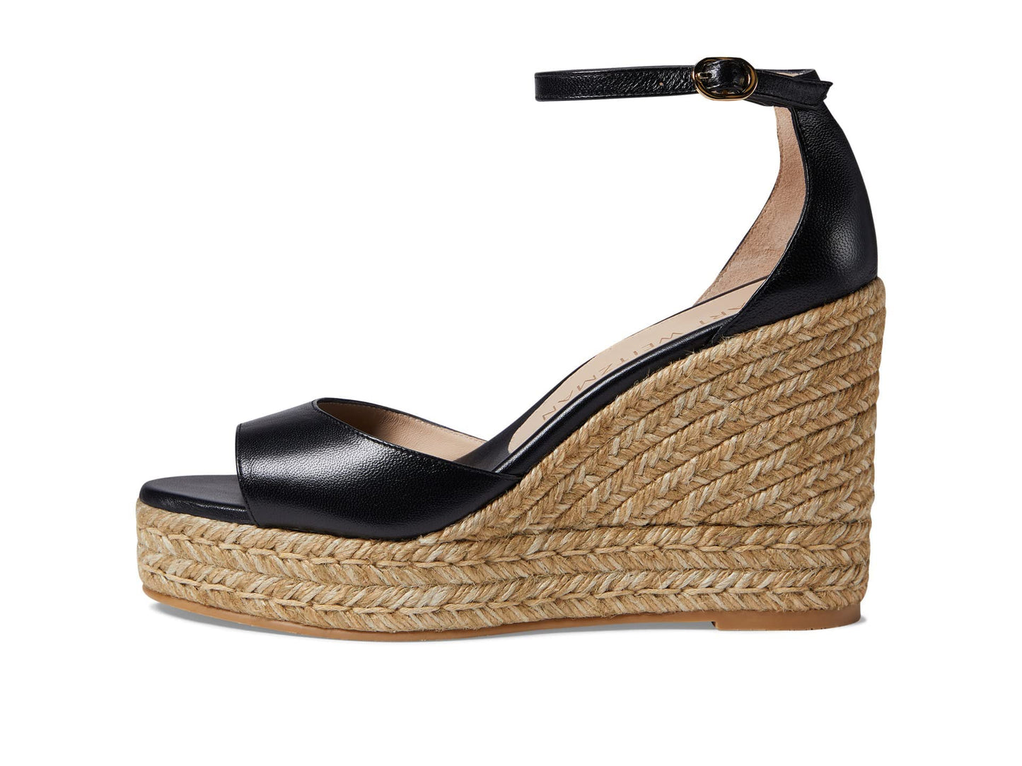 Stuart Weitzman Nudistcurve Espadrille Wedge Black 1 8.5 B