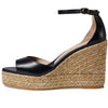 Stuart Weitzman Nudistcurve Espadrille Wedge Black 1 7 B