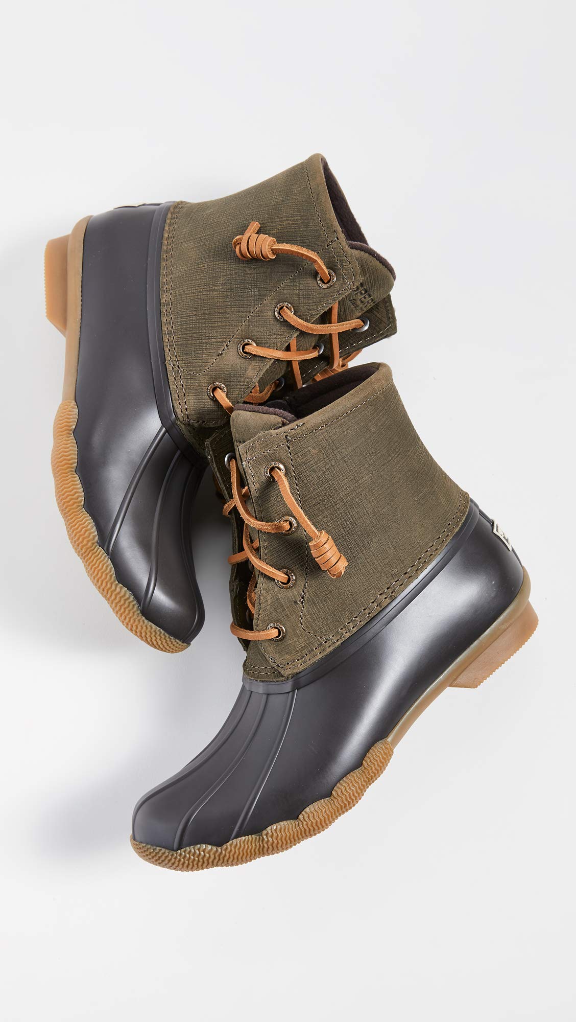 Sperry Women's Saltwater Boots, Brown/Olive, 12