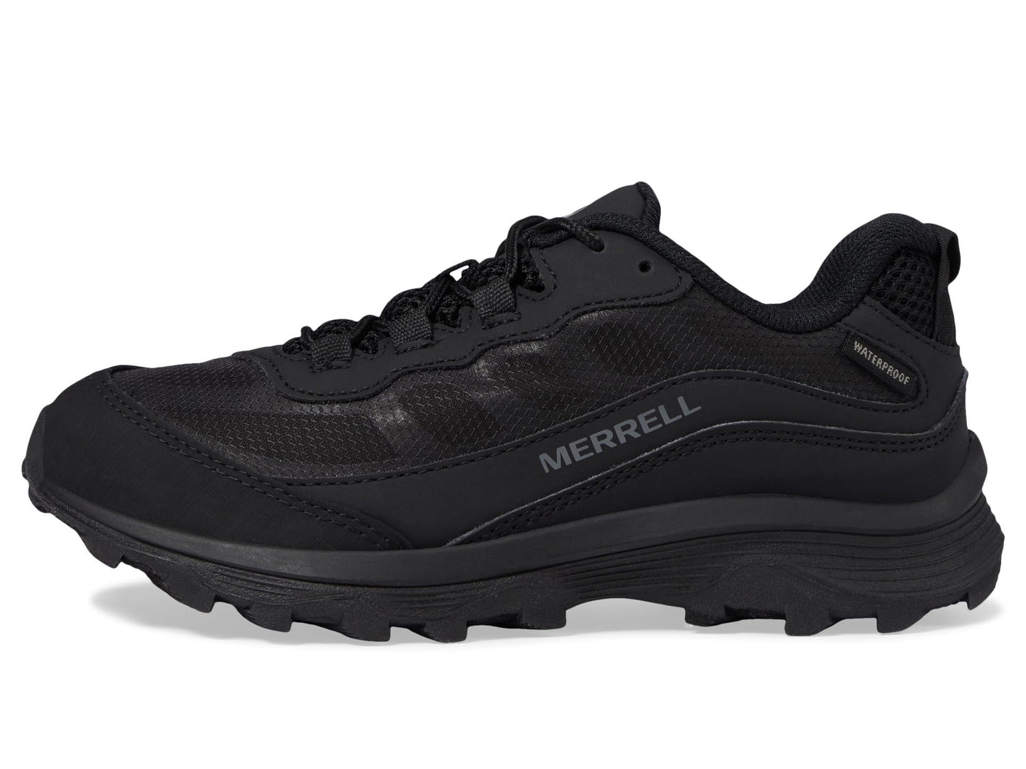 Merrell Boy's Moab Speed Low Waterproof (Toddler/Little Kid/Big Kid) Triple Black 2 Little Kid W
