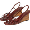 Tory Burch Women's Multi Strap Wedge Sandals 75mm Russet Brown/Russet Brown 9 Medium