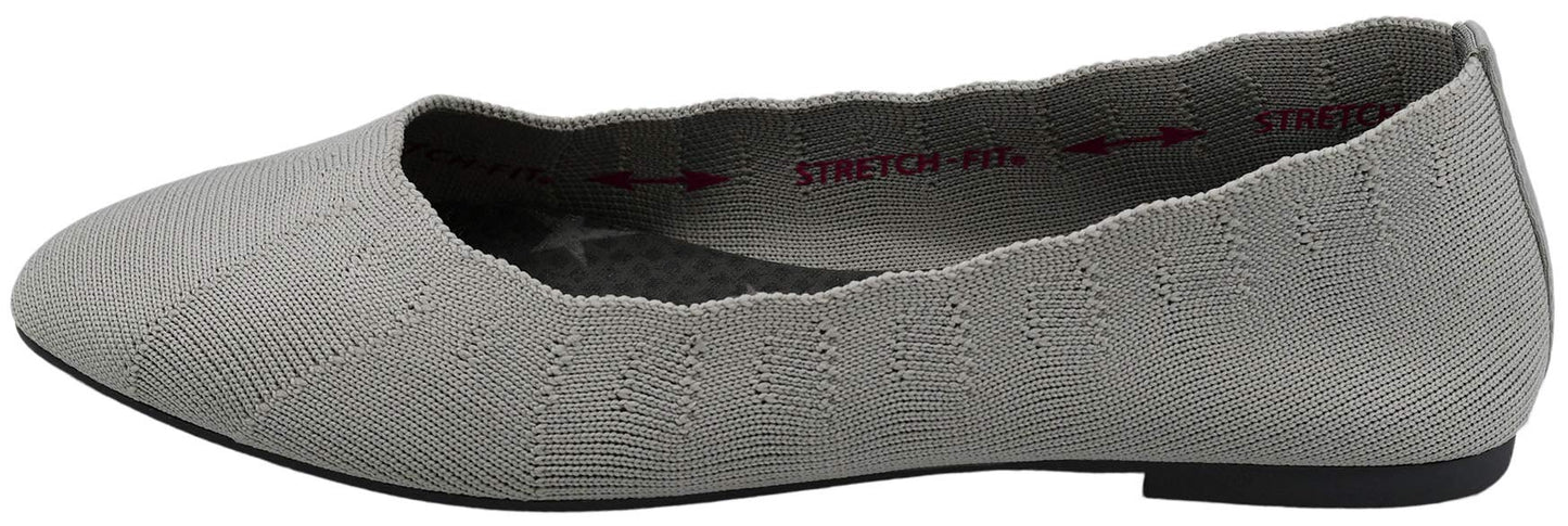 Skechers Women's Cleo Bewitch Ballet Flat, Light Grey, 7.5 W US